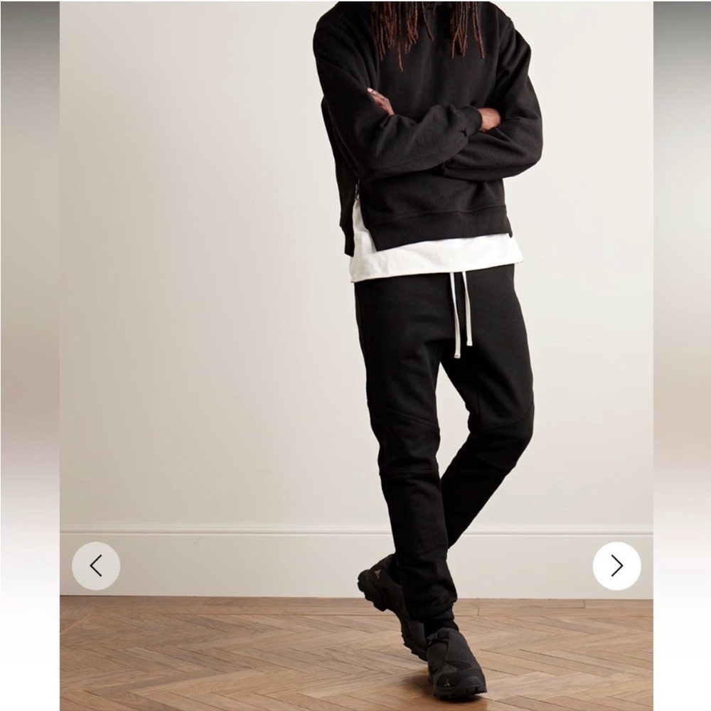 John Elliot Studio Fleece Escobar Slim-Fit Tapered Cotton Sweatpants Black